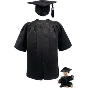 Baby Graduation Cap and Gown Set - NICU Graduate Outfit 0-18M, Soft Satin (5 Colors, S/M/L)