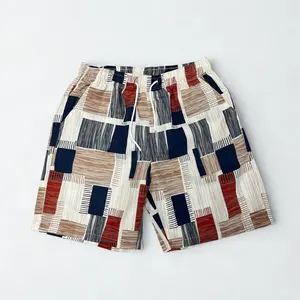 Men’s Retro Geometric Colorblock Shorts – Versatile Summer Casual Beachwear