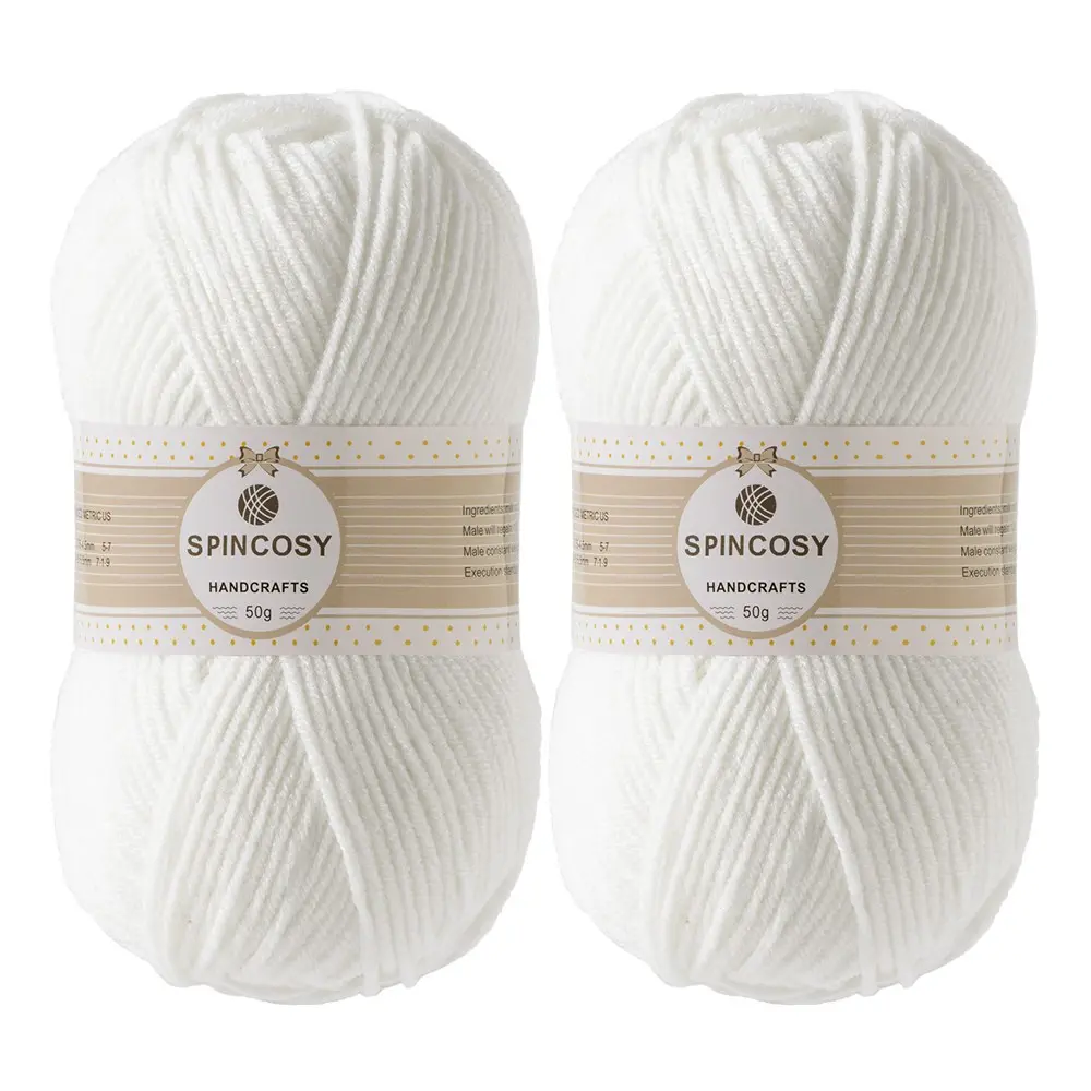 2-Pack 4-Strand Acrylic Yarn, Soft and Skin-Friendly, Ideal for Crocheting Clothes, Dolls, Bags, and Various Handicrafts, Crochet Items, DIY Knitting Supplies, Premium Yarn