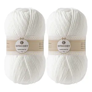 2-Pack 4-Strand Acrylic Yarn, Soft and Skin-Friendly, Ideal for Crocheting Clothes, Dolls, Bags, and Various Handicrafts, Crochet Items