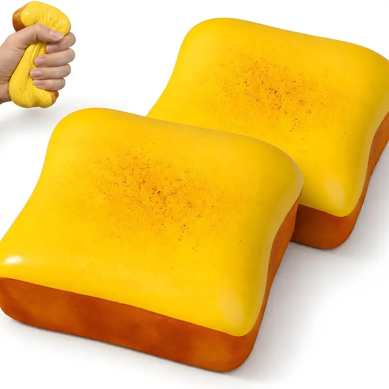 Butter-Scented Slow-Rise Squishy Bread Toy 1-Pack - Glossy, Soft Sticky Toast Squishies for Adults/Teens, No Noise Anxiety Relief Toy, Unisex Quirky ADHD Sensory Regulation Fidget Gift