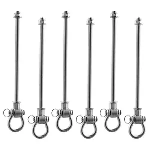 VEVOR Swing Hangers, 6 Pack Heavy Duty Swing Brackets, 850 lbs Each Load Capacity, Smooth Bearing, Stainless Steel Hangers, Ideal for Hammocks Playground Porch Boxing Bag Indoor Outdoor, Silver