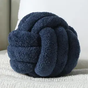 Knot Pillow - Throw Pillows Room Decor Couch Pillow for Living Room  , Decorative Pillows Round Knot Cushion Pet , Navy 8 Inch