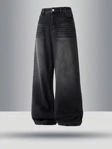 Men’s casual wide-leg jeans, relaxed fit, mid-rise, regular length, zip fly, all-season comfort, casual attire | Relaxed fit jeans | Comfortable jeans Streetwear Pants Stylish Denim jeans for men jeans pants for men bootcut jeans men
