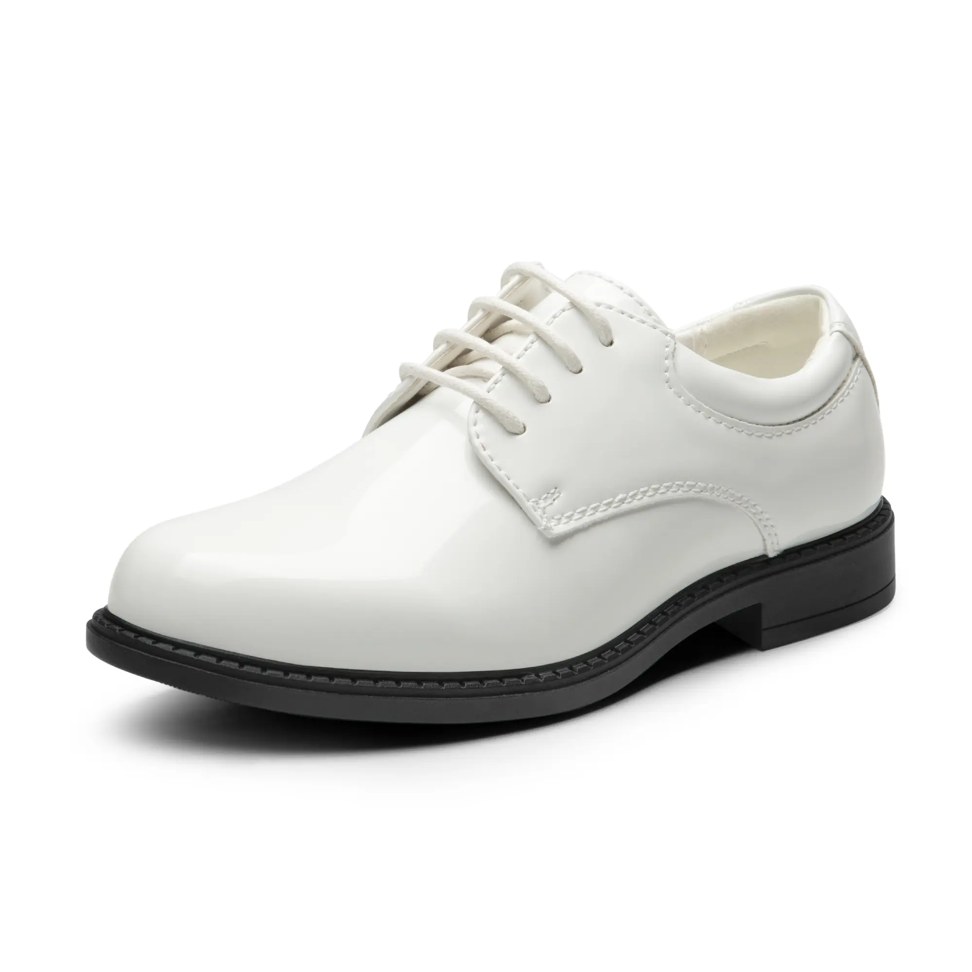 BRUNO MARC Boys' Oxford Dress Shoes, Classic Round-Toe Formal Shoe with Synthetic PU Vamp, Lace-up Fit and TPR Traction Sole for Weddings, Wedding, Oxford Shoes