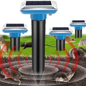 4pcs Solar-Powered Ultrasonic Pest Repeller, Outdoor Waterproof Ip66, Deters Snakes, Mice, Moles, Effective Rodent Control