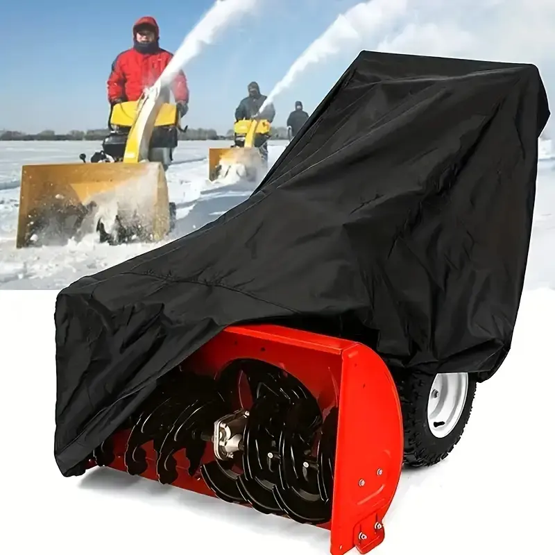 1 Piece Heavy-Duty Snow Blower Cover - Lawn Mower & Snow Thrower Protector, Oxford Fabric with Drawstring Closure, Fade-Resistant Sun & Rainwater All-Weather Protection, Reinforced Stitching, Multi-Functional Outdoor Equipment Cover for Year-Round Use