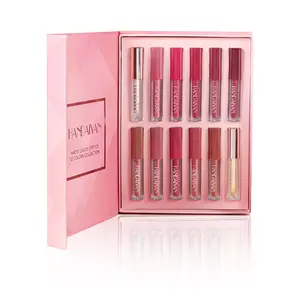 12-Color Velvet Matte Lipstick Set - Long-Lasting Waterproof & Shimmer| Christmas Gift Bundle for Her | Thanks For the Love Lip Collection