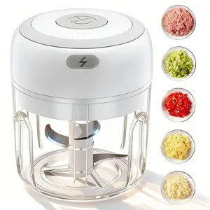 250ml Electric Garlic Chopper, Compact and Portable Vegetable Chopper, Suitable for Garlic, Onions, Ginger and Fruits, Cordless Food Processor