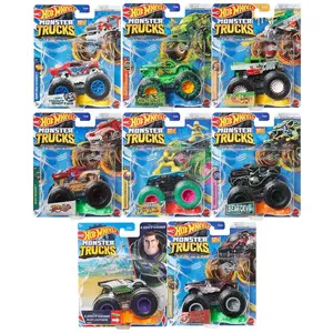 Hot Wheels Monster Trucks Connect & Crash Car Complete Bundle of 8 FYJ44-995G