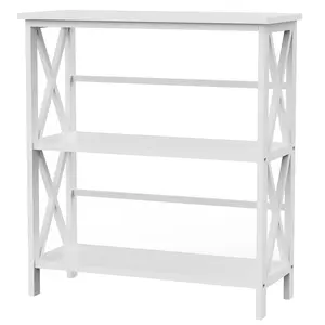 3-Tier Metal Wall Mounted Bookshelf, Drill-Free Open Bookcase for Home Office/Study, Matte Finish Storage Shelves