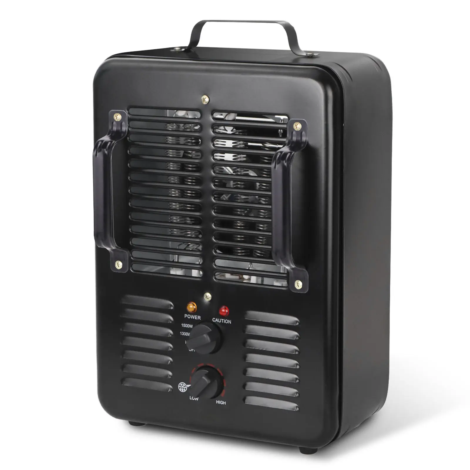 Milkhouse Space Heater 1500W, Electric Portable Heater with Thermostat and 3 Heat Settings, Safe and Quiet Heater for Home, Office, Garage Workshop