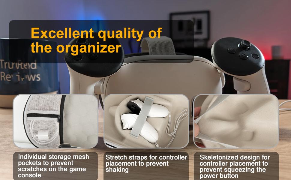 Hard Carrying Case Compatible with Meta Quest 3, Quest 3S and Quest 2 VR Accessories