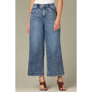 Gracie Skyrise Double Side Seam Stitch Detail Petite Wide Leg Jeans