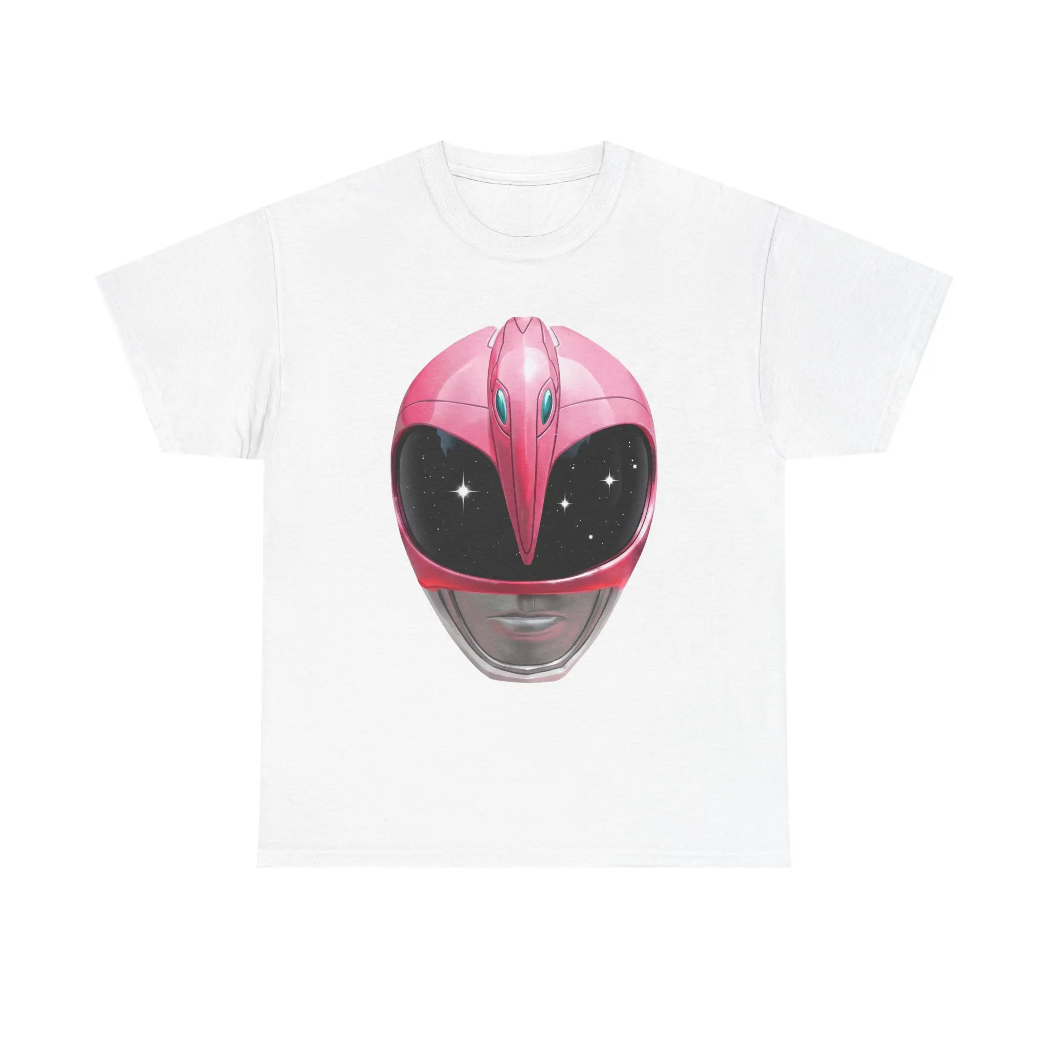 Pink Power Ranger Helmet Tee | Retro Ranger Helmet Graphic