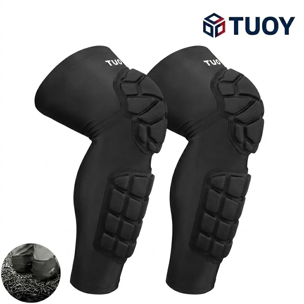 TUOY Heavy-Duty Foam Gel Knee Pads for Men, Non-Slip Construction Gear with Adjustable Straps for Flooring and Cleaning,camping essentials, Gardening