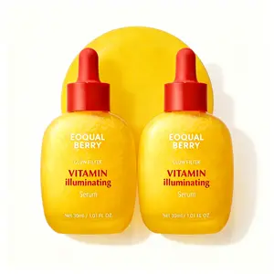2pcs EQQUALBERRY Vitamin IlluminatingSerum -BrighteningVitamin C Serum withNiacinamideIStrengthensskinbarrierlHydrates using Ceramide andHyaluronicAcid,1.01oz/30ml