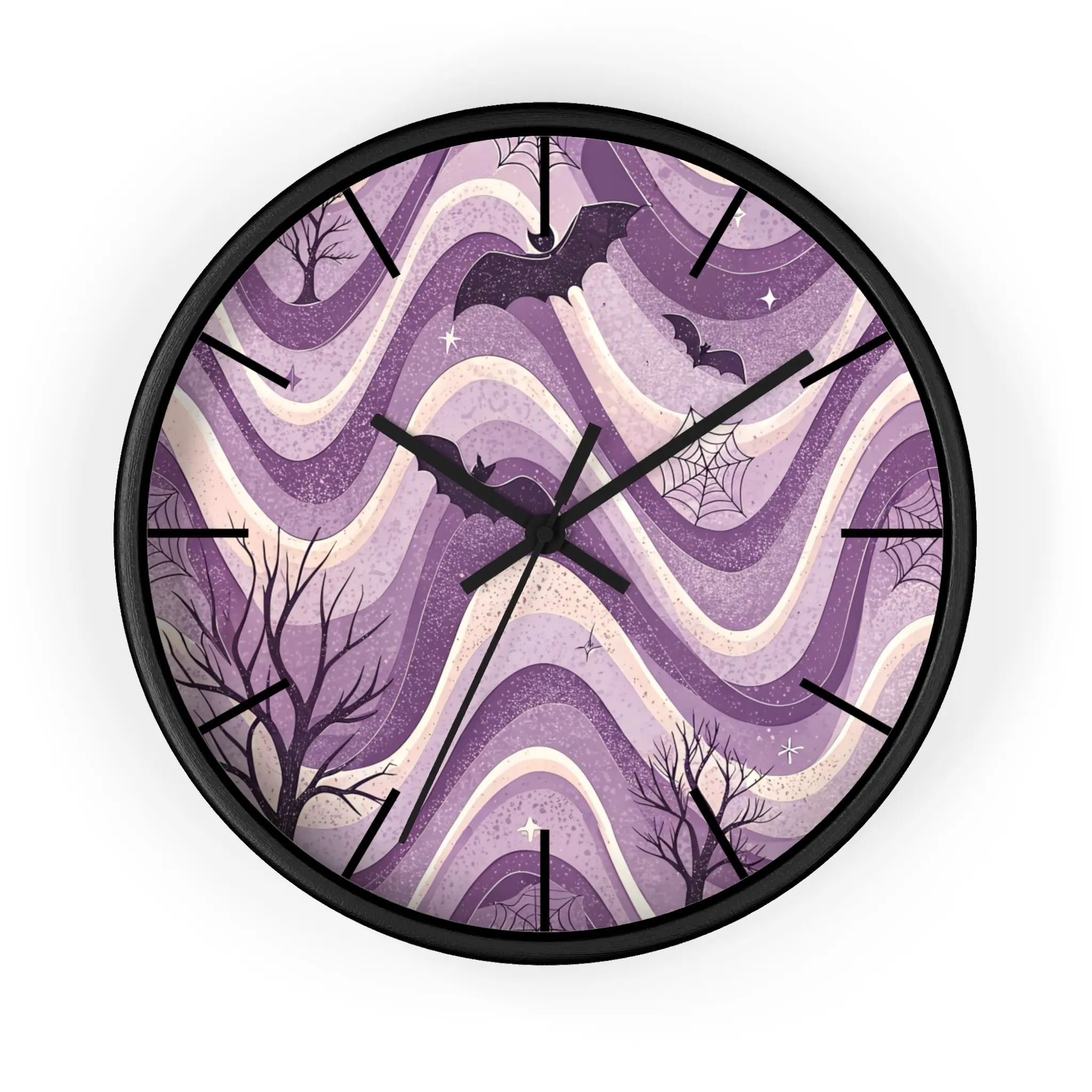 Elegant Purple Bat Wall Clock - Spooky Home Decor for Halloween, Unique Gift for Witchy Vibes, Stylish Timepiece for Any Occasion