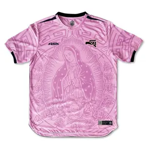 Our Lady of Guadalupe Pink Soccer Jersey – Catholic Christian Football Shirt | Unisex Faith Inspired Athletic Tee