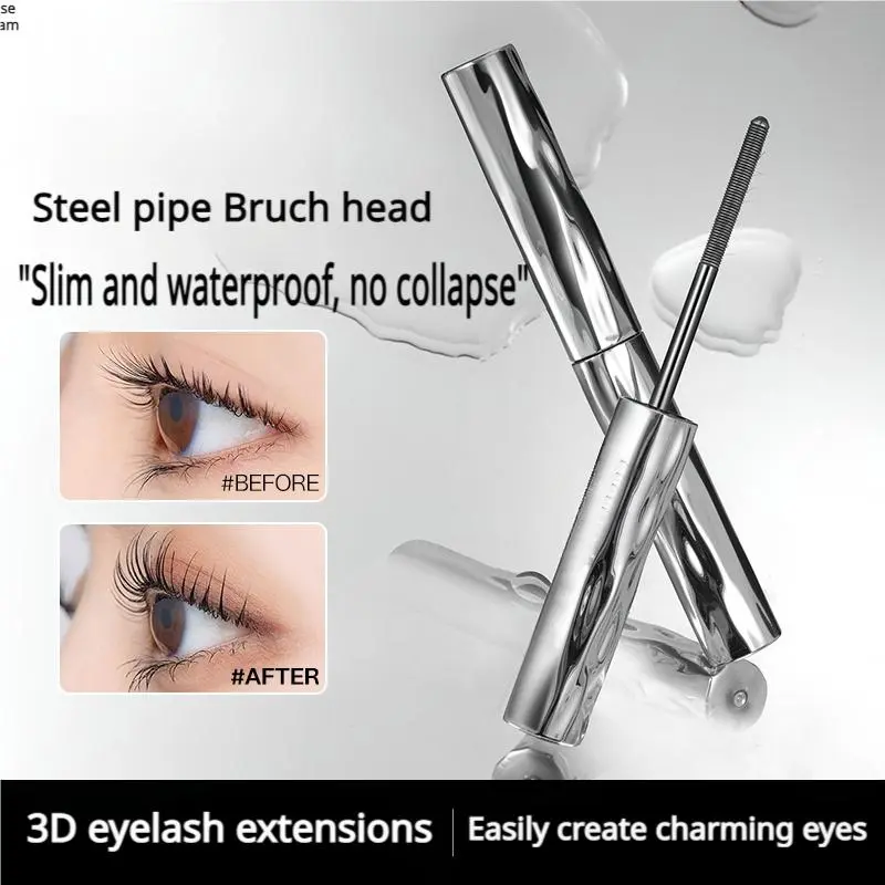 Long Lasting Waterproof Mascara, 3D Lengthening Curling Formula, Smudge Resistant Natural Volume Eyelash Cosmetics