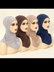 4 Piece Balaclava Hats, Cross Design Chin Strap Hat, Long Tube Polyester Neck Cover, Full Headscarf Hat, Middle Eastern Headwear