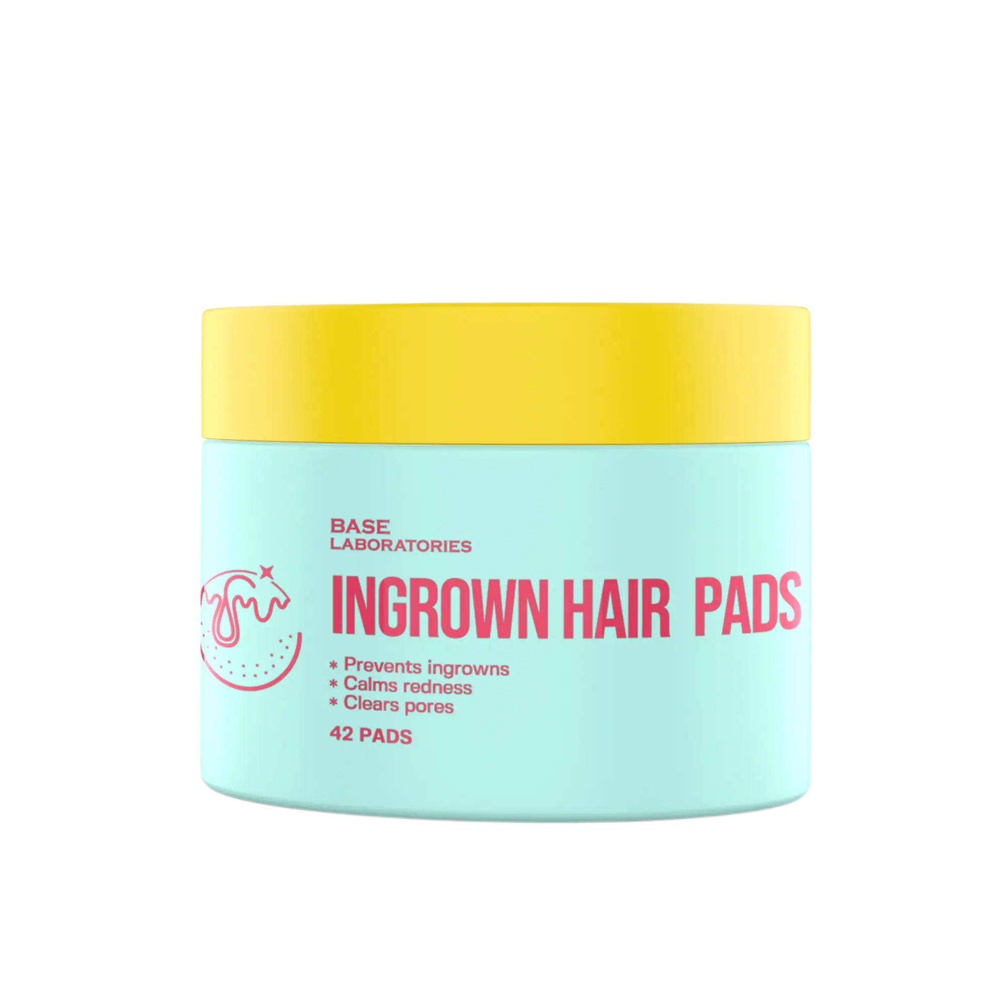 Base Laboratories Ingrown Hair Pads with AHA + BHA Exfoliating Post-Shave Pads to Reduce Razor Bumps Clear Pores & Smooth Skin for Bikini Line Underarms Legs & Face