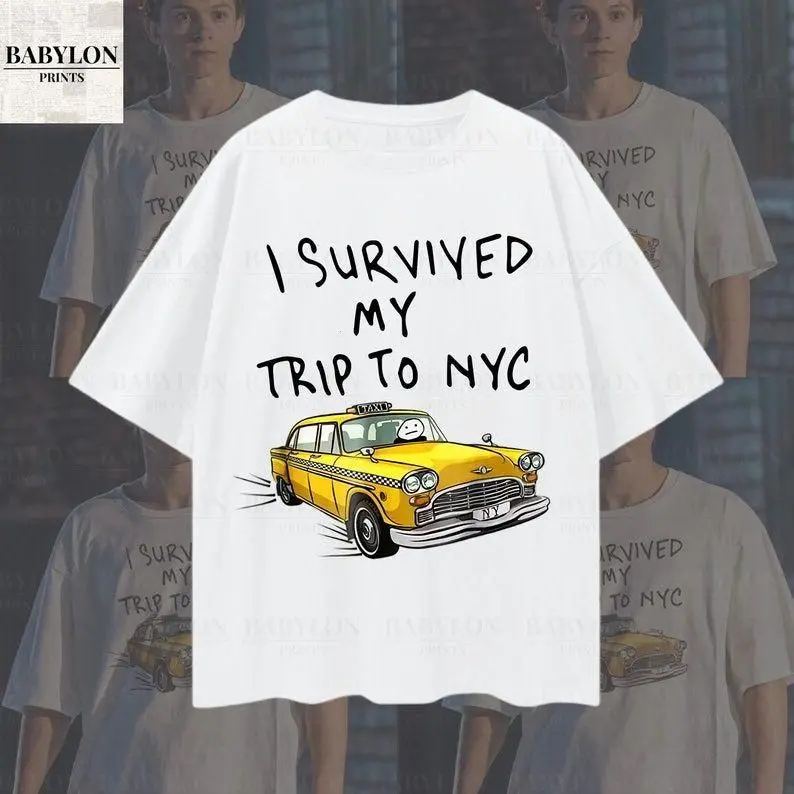 I Survived my Trip to NYC Oversized Shirt Spider-Man Shirt, Avengers Shirts Tom Spiderman tee, Spider Man Meme shirt