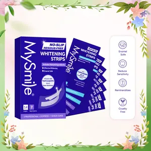 MySmile Teeth Whitening Strips, Hydroxyapatite-Infuse White Strips, Non-Sensitive Teeth Whitening with Soothing Natural Ingredients, Enamel-Safe, Residue-Free, Non-Slip, 7 Treatments Kit