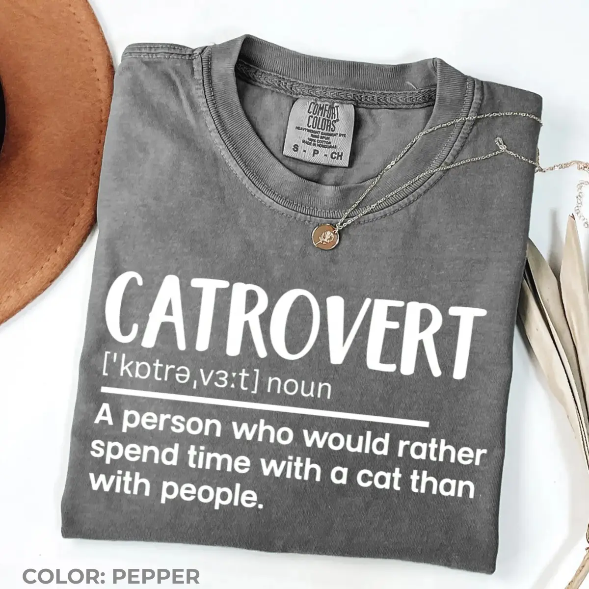 Comfort Colors Catrovert Shirt, Funny Cat Lover Graphic Tee, Introvert Cat T-Shirt, Cute Feline Humor Gift, Vintage Cat Apparel