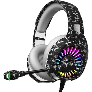 Z-RDL31 Camo Gaming Headset for PS4, PS5, Xbox One, PC, Laptop, Mac, Switch, 3.5MM Wired Gaming Headphones with Microphone, Bass Surround, LED Light, Camouflage