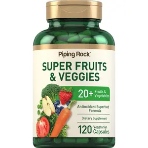 Piping Rock Fruits and Veggies Supplement | 120 Capsules | Plus 20 Fruit and Vegetables | Antioxidant Superfood Formula | Daily Multivitamin | Vegetarian, Non-GMO, Gluten Free