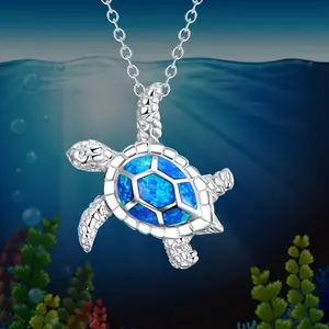 1pc Exquisite Cute Turtle Enamel Pendant Alloy Necklace For Girls