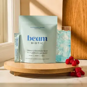 Beam Biotic Superblend — 15 Single-Serve Sticks for Gut Health & Bloating Support (Mixed Berry, Blue Raspberry & Citrus Lemonade, Pre + Pro + Postbiotics + Glutathione)