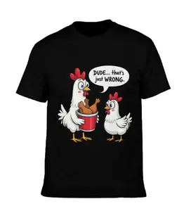 Men's Casual, Breathable "That's Just Wrong" Funny Chicken Short-Sleeve T-Shirt