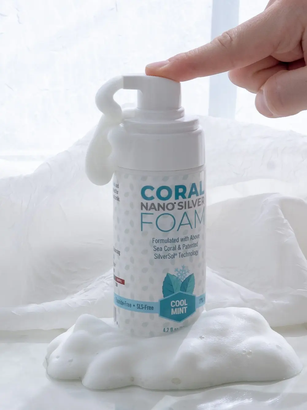 Nano Silver Foaming Mint - Natural Fluoride Free Non-Toxic Chemical Free Paraben Free Toothpaste