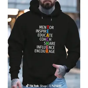 Long Sleeve Hoodie for Men – Teacher’s Day Tribute: Educate, Encourage, Inspire