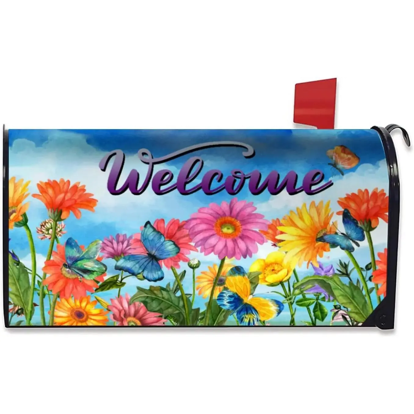 Spring Summer  Mailbox Covers Magnetic - Welcome Standard 21" Lx 18" W/ 25" Lx 21" W