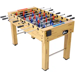 Hdmw 54-Inch Hurricane Foosball Table for Family Game Rooms with Light Cherry Finish, Analog Scoring and Free Accessories