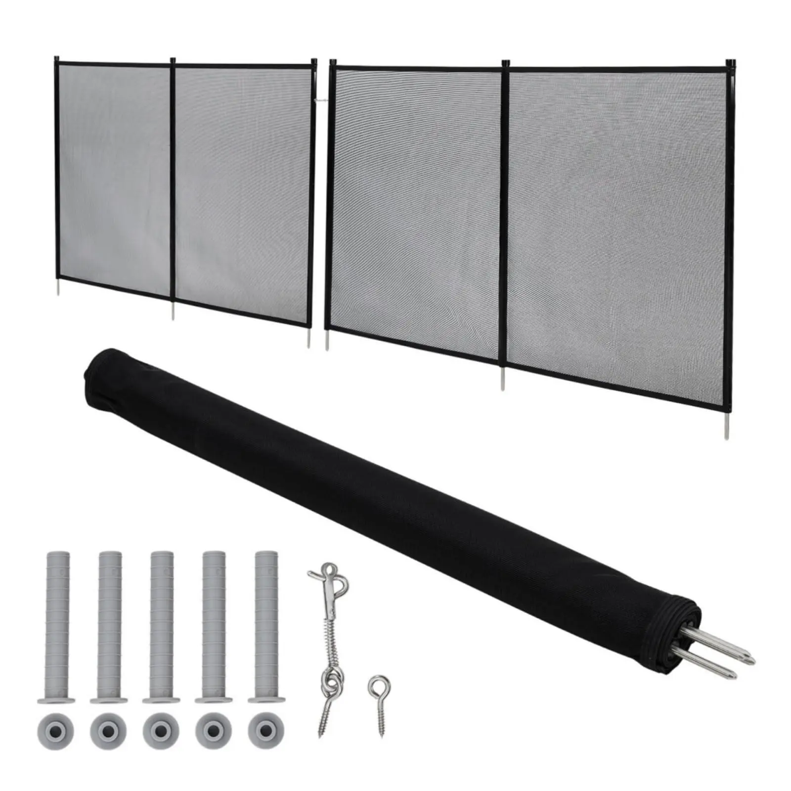 Gaomon Premium 4ft x 108ft Pool Safety Fence - Sleek Black Removable Mesh Weave Fence with 320GSM PVC-Coated Fabric, Durable Metal Frame, Low-Profile Design - Secure, See-Through Barrier for Pools, Yds - Family & Pet Safe