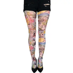Multicolored Comic Patterned Tights