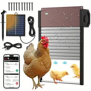 Solar Powered Chicken Coop Door, App Control Anti-Pinch Chicken Coop Door With Timer & Light Sensor, Automatic Chicken Coop Door For Chicken, Ducks, Geese