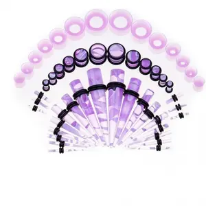 Ear Stretching Kit – 50PCS Tapers and Plugs Set for Gauged Ears, 14G–00G Ear Expanders Piercing Jewelry for Men & Women