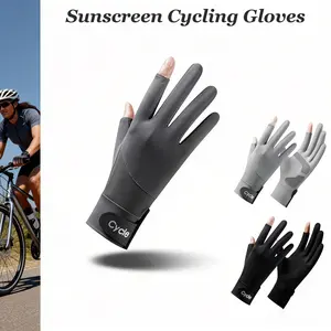 1 Pair Open Finger Gloves Ice Silk Sun Protection Durable Palm Guard for Cycling Outdoor Travel, Comfortable & Stylish Design