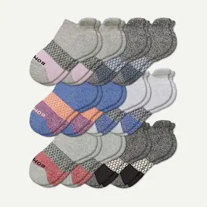 [Pack 5] BB Honeycomb Ankle Support Solid Socks for Women, Men | Multi Colors Unisex Running Socks, Seamless Toe, Compression Socks | Stylish Socks