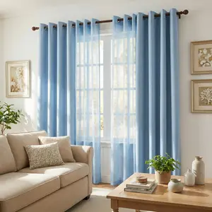 Cozy Curtain 4 Panels 52x84inch 2 panels are made of blackout fabric with a composite process, providing complete blackout effect. They are of high quality. The other 2 panels are mesh wide-mouth curtains in a loop style. L69 + L12