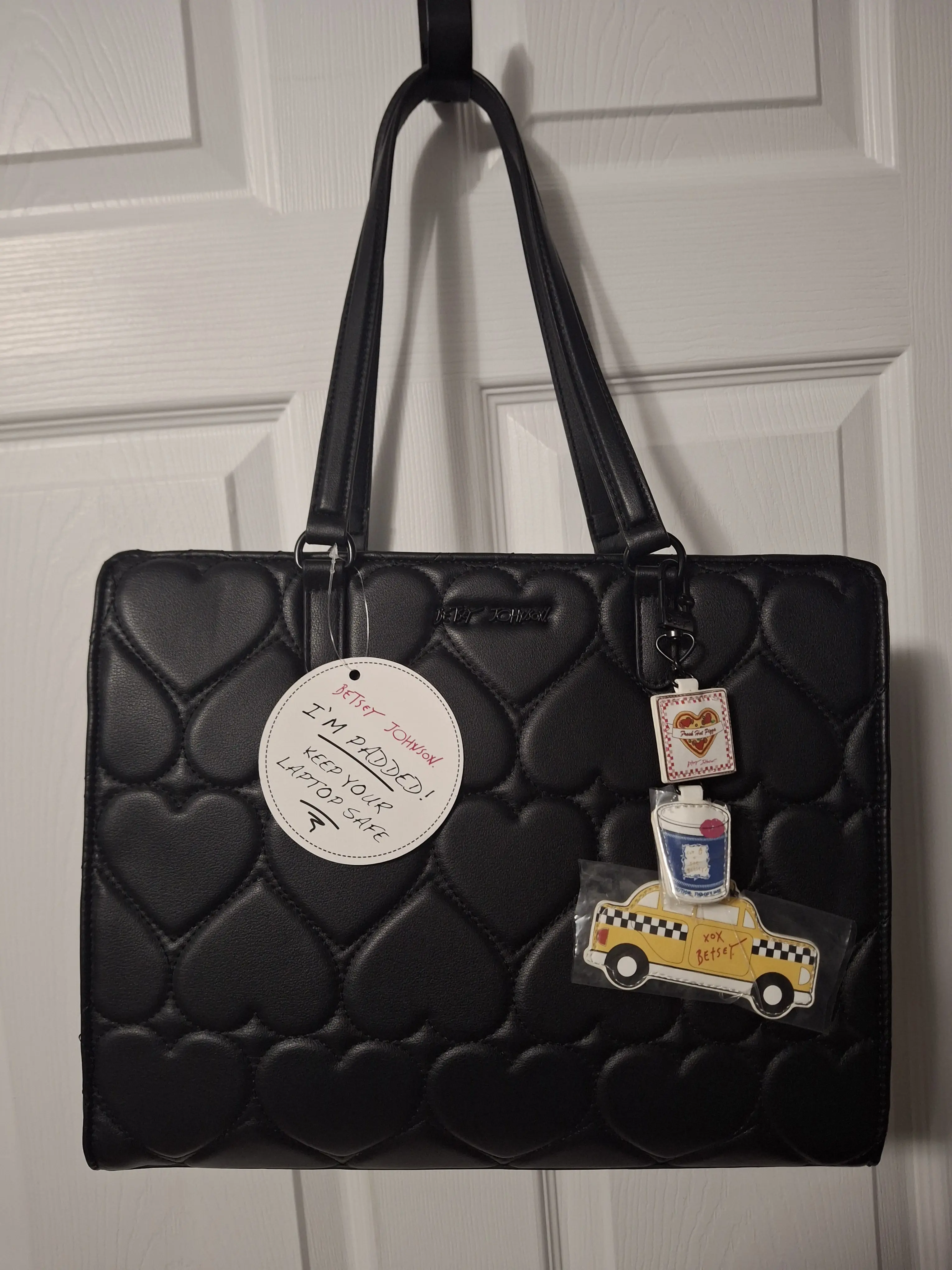 Betsey Johnson Padded Laptop Purse With Foam Mini Charms