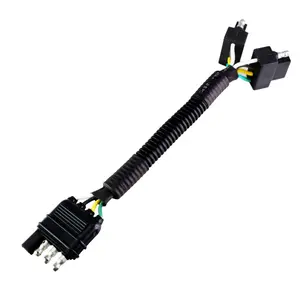 Weatherproof 4-Pin Tow Y Splitter Connector Adapter for Truck Tailgate - Perfect for Trailers, Accessory Lighting, Towing, Safety Lighting