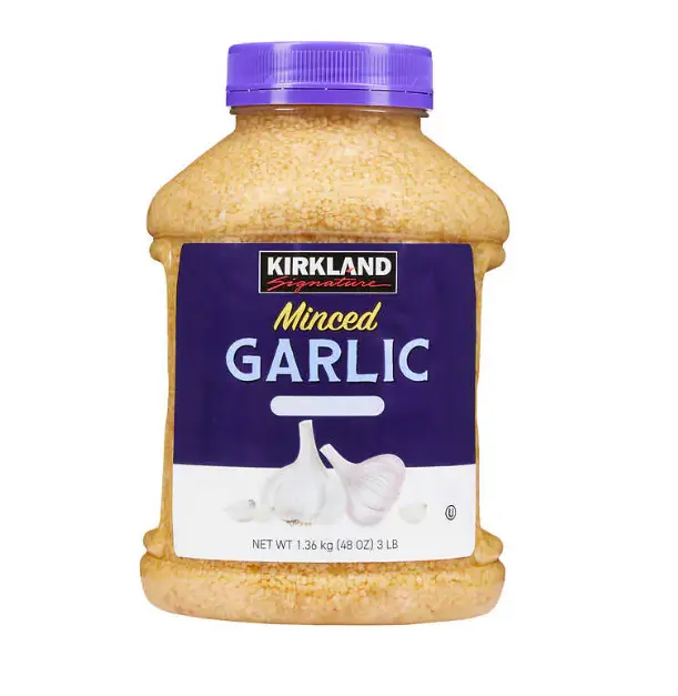 Kirkland Signature Minced California Garlic 48 oz Flavor Spice Pasta High-Quality Pure Ingredients Made in USA Jumbo Size Spice