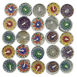 Set of 4 handpainted tealights candles for home decor. Special for Diwali Festival | Henna Candle | Beautiful HandPainted Candles | Party Decor | Halloween Decor | Gift | Bedroom