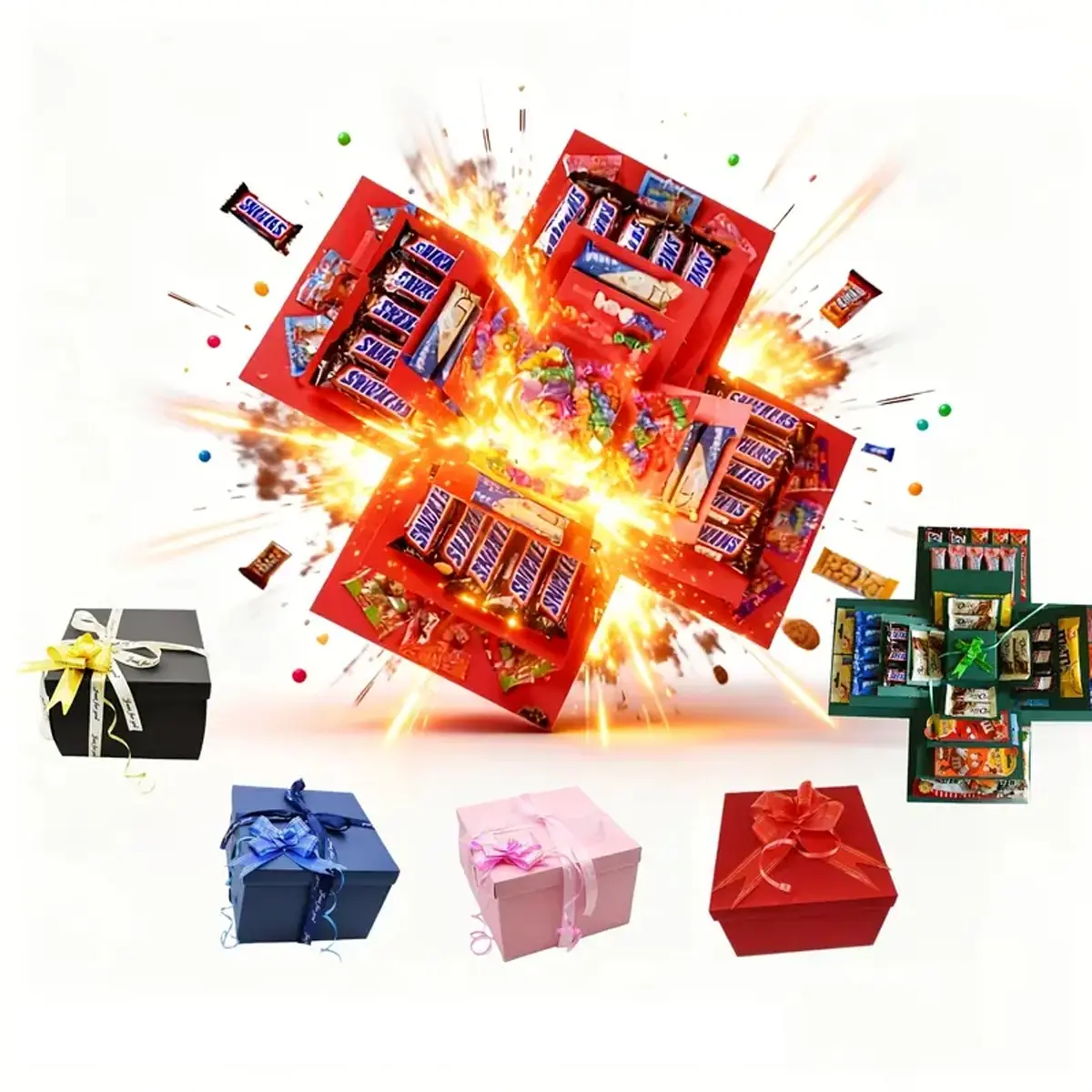 Surprise Candy Explosion Gift Box, Perfect for Birthdays Weddings Valentine's Day Anniversaries, Sweet Candies for All Special Moments
